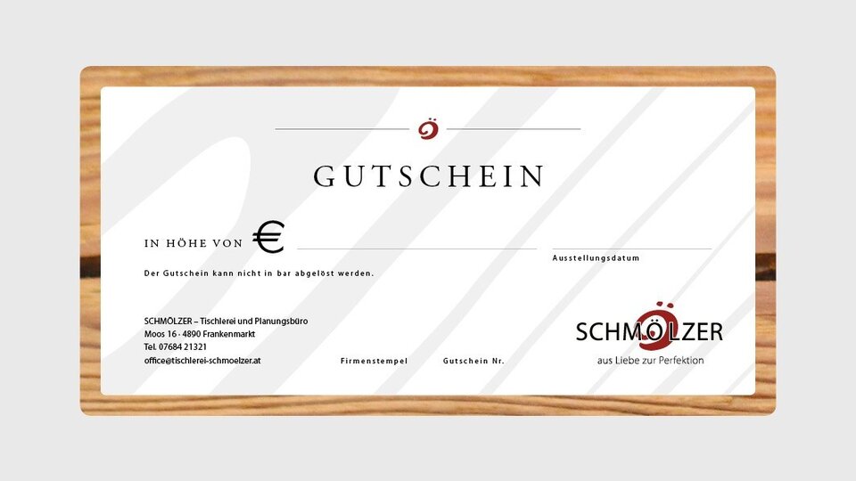 Tischlerei Schmözer - Gutschein